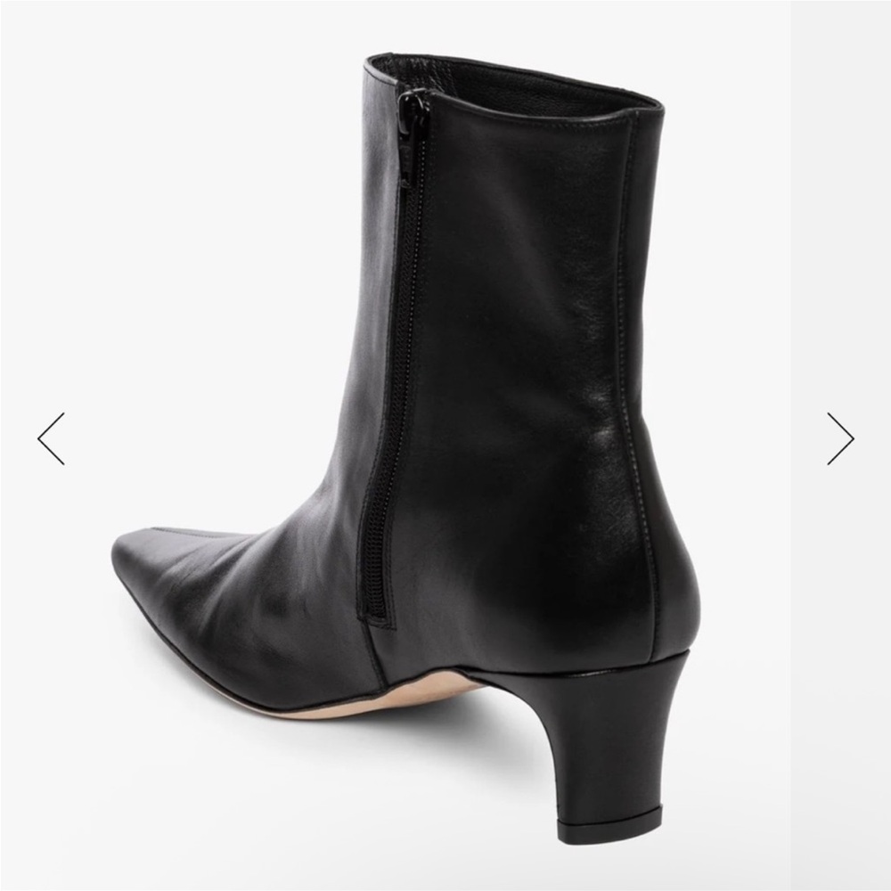 Staud Wally Boots used some wear at heel 37 1/2 square toe zipper booties flaw - Picture 2 of 16